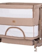 CHIPOLINO Patut co-sleeper si tarc Zen Latte cu laterala pliabila intrare laterala roti blocabile inaltime ajustabila pozitie anti-reflux plasa anti-insecte