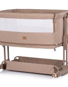 CHIPOLINO Patut co-sleeper si tarc Zen Latte cu laterala pliabila intrare laterala roti blocabile inaltime ajustabila pozitie anti-reflux plasa anti-insecte