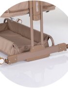 CHIPOLINO Patut co-sleeper si tarc Zen Latte cu laterala pliabila intrare laterala roti blocabile inaltime ajustabila pozitie anti-reflux plasa anti-insecte