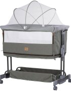 CHIPOLINO Patut co-sleeper si tarc Zen Matcha cu laterala pliabila intrare laterala roti blocabile inaltime ajustabila pozitie anti-reflux plasa anti-insecte