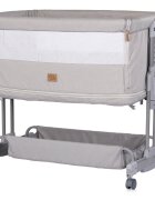 CHIPOLINO Patut co-sleeper si tarc Zen Platinum cu laterala pliabila intrare laterala roti blocabile inaltime ajustabila pozitie anti-reflux plasa anti-insecte