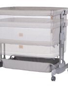 CHIPOLINO Patut co-sleeper si tarc Zen Platinum cu laterala pliabila intrare laterala roti blocabile inaltime ajustabila pozitie anti-reflux plasa anti-insecte