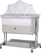 CHIPOLINO Patut co-sleeper si tarc Zen Platinum cu laterala pliabila intrare laterala roti blocabile inaltime ajustabila pozitie anti-reflux plasa anti-insecte