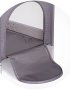 CHIPOLINO Patut pentru copii Capri Bear Grey pliabil saltea pentru nivelul inferior intrarea laterala buzunare laterale geanta transport standardul EN716-1 greutate suportata 15 kg
