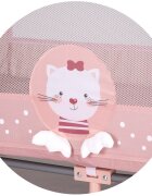 CHIPOLINO Patut pentru copii Capri Cat Pink pliabil saltea pentru nivelul inferior intrarea laterala buzunare laterale geanta transport standardul EN716-1 greutate suportata 15 kg