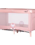 CHIPOLINO Patut pentru copii Capri Cat Pink pliabil saltea pentru nivelul inferior intrarea laterala buzunare laterale geanta transport standardul EN716-1 greutate suportata 15 kg