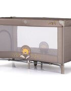 CHIPOLINO Patut pentru copii Capri Lion Beige pliabil saltea pentru nivelul inferior intrarea laterala buzunare laterale geanta transport standardul EN716-1 greutate suportata 15 kg