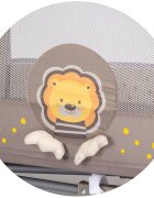 CHIPOLINO Patut pentru copii Capri Lion Beige pliabil saltea pentru nivelul inferior intrarea laterala buzunare laterale geanta transport standardul EN716-1 greutate suportata 15 kg