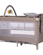 CHIPOLINO Patut pentru copii Luna tiramisu cu doua nivele pliabil saltea de infasat organizator intrarea laterala bara cu jucarii 2 roti buzunar pentru accesorii geanta de transport greutate suportata 15 kg standard