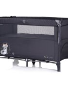 CHIPOLINO Patut pentru copii Relax anthracite pliabil cu laterala culisanta