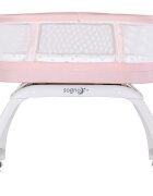 CHIPOLINO Patut pentru copii Sogno 2 in 1 pink cu leganare si cantar integrat