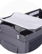 CHIPOLINO Patut pliabil Bella Anthracite cu doua nivele intrare laterala cu fermoar 2 roti cu frane saltea de infasat carusel muzical geanta pentru transport buzunar si organizator accesorii