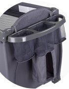 CHIPOLINO Patut pliabil Bella Anthracite cu doua nivele intrare laterala cu fermoar 2 roti cu frane saltea de infasat carusel muzical geanta pentru transport buzunar si organizator accesorii