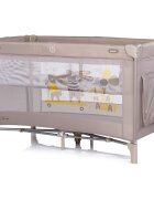 CHIPOLINO Patut pliabil pentru copii Ariel Latte 120x60 cm doua nivele intrare laterala cu fermoar geanta pentru transport