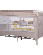CHIPOLINO Patut pliabil pentru copii Ariel Latte 120x60 cm doua nivele intrare laterala cu fermoar geanta pentru transport