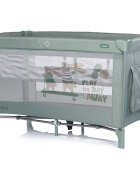CHIPOLINO Patut pliabil pentru copii Ariel Matcha 120x60 cm doua nivele intrare laterala cu fermoar geanta pentru transport