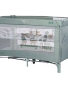 CHIPOLINO Patut pliabil pentru copii Ariel Matcha 120x60 cm doua nivele intrare laterala cu fermoar geanta pentru transport