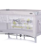 CHIPOLINO Patut pliabil pentru copii Ariel Platinum 120x60 cm doua nivele intrare laterala cu fermoar geanta pentru transport