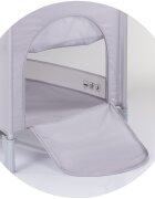 CHIPOLINO Patut pliabil pentru copii Ariel Platinum 120x60 cm doua nivele intrare laterala cu fermoar geanta pentru transport