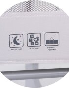 CHIPOLINO Patut pliabil pentru copii Ariel Platinum 120x60 cm doua nivele intrare laterala cu fermoar geanta pentru transport