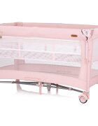 CHIPOLINO Patut pliabil pentru copii Glory Pink Marshmallow cu laterala culisanta si doua nivele