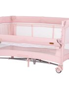 CHIPOLINO Patut pliabil pentru copii Glory Pink Marshmallow cu laterala culisanta si doua nivele