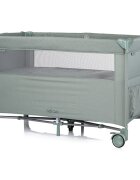 CHIPOLINO Patut pliabil Relax Basil Linen cu laterala culisanta intrare laterala cu fermoar geanta pentru transport greutate admisa 15 kg