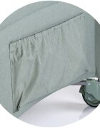 CHIPOLINO Patut pliabil Relax Basil Linen cu laterala culisanta intrare laterala cu fermoar geanta pentru transport greutate admisa 15 kg