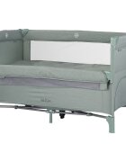 CHIPOLINO Patut pliabil Relax Basil Linen cu laterala culisanta intrare laterala cu fermoar geanta pentru transport greutate admisa 15 kg