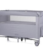 CHIPOLINO Patut pliabil Relax Cloud Linen cu laterala culisanta intrare laterala cu fermoar geanta pentru transport greutate admisa 15 kg