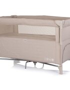 CHIPOLINO Patut pliabil Relax Latte Linen cu laterala culisanta 2 nivele intrare laterala geanta pentru transport greutate admisa 15 kg