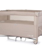 CHIPOLINO Patut pliabil Relax Latte Linen cu laterala culisanta 2 nivele intrare laterala geanta pentru transport greutate admisa 15 kg