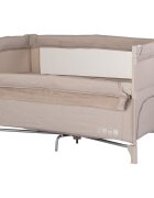 CHIPOLINO Patut pliabil Relax Latte Linen cu laterala culisanta 2 nivele intrare laterala geanta pentru transport greutate admisa 15 kg