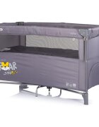 CHIPOLINO Patut pliabil Relax Tiger Charcoal cu laterala culisanta 2 nivele intrare laterala geanta pentru transport greutate admisa 15 kg