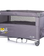 CHIPOLINO Patut pliabil Relax Tiger Charcoal cu laterala culisanta 2 nivele intrare laterala geanta pentru transport greutate admisa 15 kg