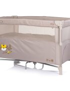 CHIPOLINO Patut pliabil Relax Tiger Latte cu laterala culisanta 2 nivele intrare laterala geanta pentru transport greutate admisa 15 kg