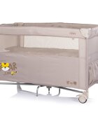CHIPOLINO Patut pliabil Relax Tiger Latte cu laterala culisanta 2 nivele intrare laterala geanta pentru transport greutate admisa 15 kg