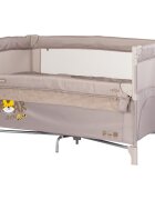 CHIPOLINO Patut pliabil Relax Tiger Latte cu laterala culisanta 2 nivele intrare laterala geanta pentru transport greutate admisa 15 kg