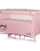 CHIPOLINO Patut pliabil Relax Tiger Powder Pink cu laterala culisanta 2 nivele intrare laterala geanta pentru transport greutate admisa 15 kg