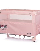 CHIPOLINO Patut pliabil Relax Tiger Powder Pink cu laterala culisanta 2 nivele intrare laterala geanta pentru transport greutate admisa 15 kg