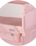 CHIPOLINO Patut pliabil Relax Tiger Powder Pink cu laterala culisanta 2 nivele intrare laterala geanta pentru transport greutate admisa 15 kg