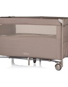 CHIPOLINO Patut pliabil Relax Tiramisu Linen cu laterala culisanta intrare laterala cu fermoar geanta pentru transport greutate admisa 15 kg