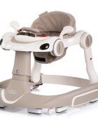 CHIPOLINO Premergator 5 in 1 pentru copii Happy Walker Beige cu sezut ajustabil pe inaltime maner parental detasabil panou muzical