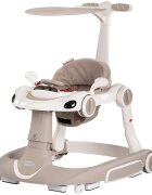 CHIPOLINO Premergator 5 in 1 pentru copii Happy Walker Beige cu sezut ajustabil pe inaltime maner parental detasabil panou muzical