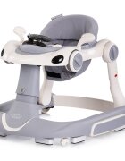 CHIPOLINO Premergator 5 in 1 pentru copii Happy Walker Grey cu sezut ajustabil pe inaltime maner parental detasabil panou muzical