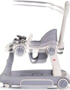 CHIPOLINO Premergator 5 in 1 pentru copii Happy Walker Grey cu sezut ajustabil pe inaltime maner parental detasabil panou muzical