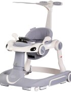 CHIPOLINO Premergator 5 in 1 pentru copii Happy Walker Grey cu sezut ajustabil pe inaltime maner parental detasabil panou muzical