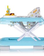 CHIPOLINO Premergator pentru copii Baby Steps Blue cu panou de joaca inaltime reglabila si tavita detasabila