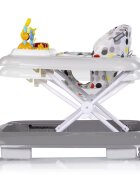 CHIPOLINO Premergator pentru copii Baby Steps Grey cu panou de joaca inaltime reglabila si tavita detasabila