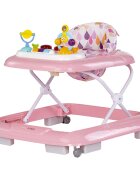 CHIPOLINO Premergator pentru copii Baby Steps Pink cu panou de joaca inaltime reglabila si tavita detasabila